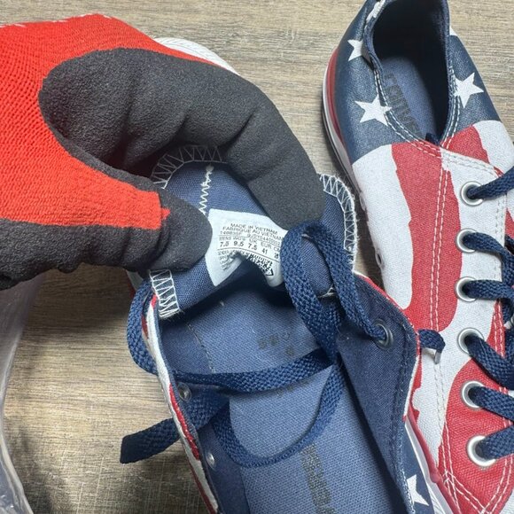 Converse All Star American Flag Canvas Low Top Sneakers Women's Size 9.5 - Picture 5 of 7